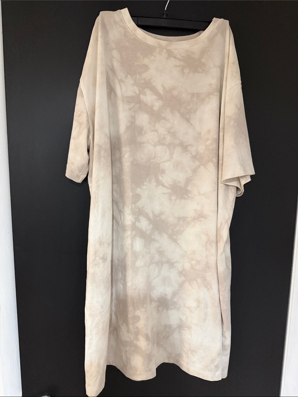 Neutral Tie-Dye Oversized Tee Dress